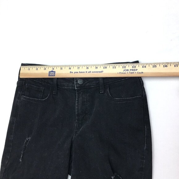 Old Navy Jeans Women's Black Pop Icon Skinny Mid Rise Distressed size 2 - Picture 4 of 8